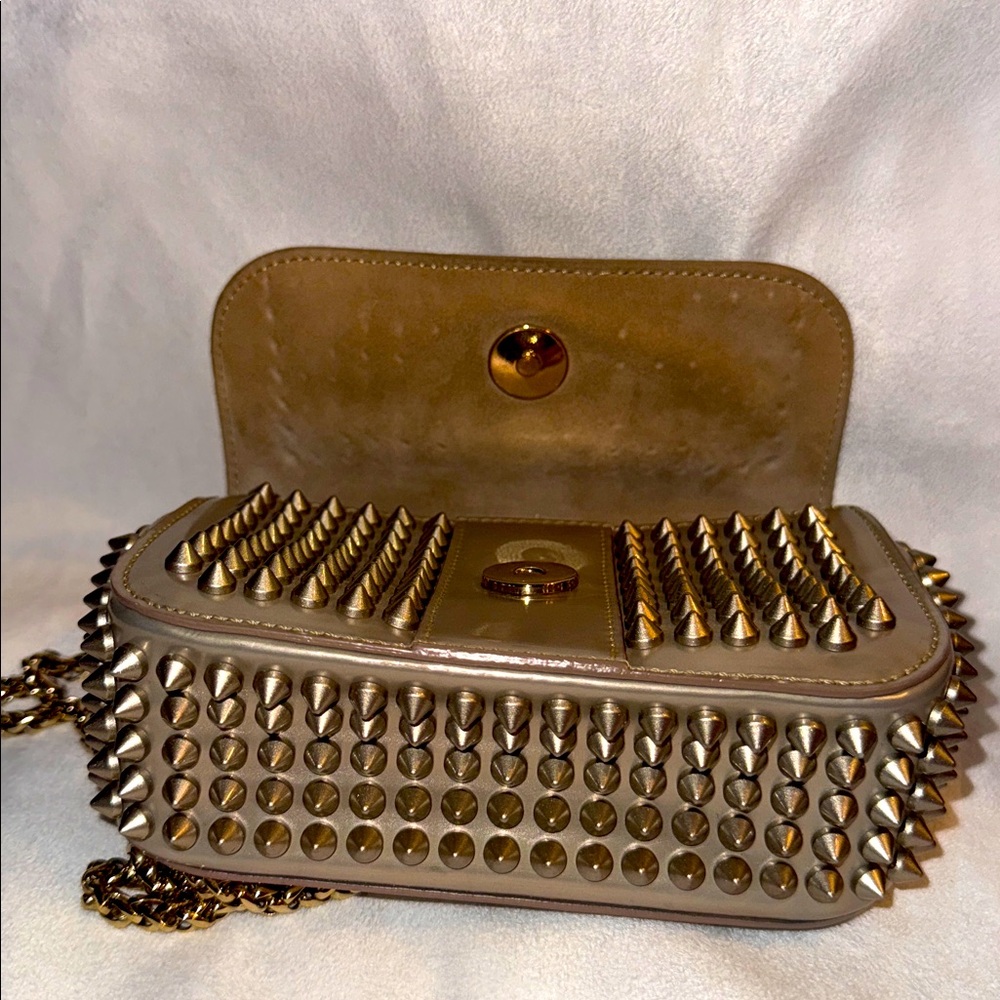Christian Louboutin Gold Studded Bag - Picture 12 of 16